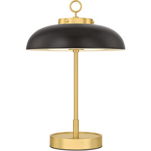 Hector 16 inch 8 watt Aged Brass and Distressed Bronze Rechargeable Table Lamp Portable Light